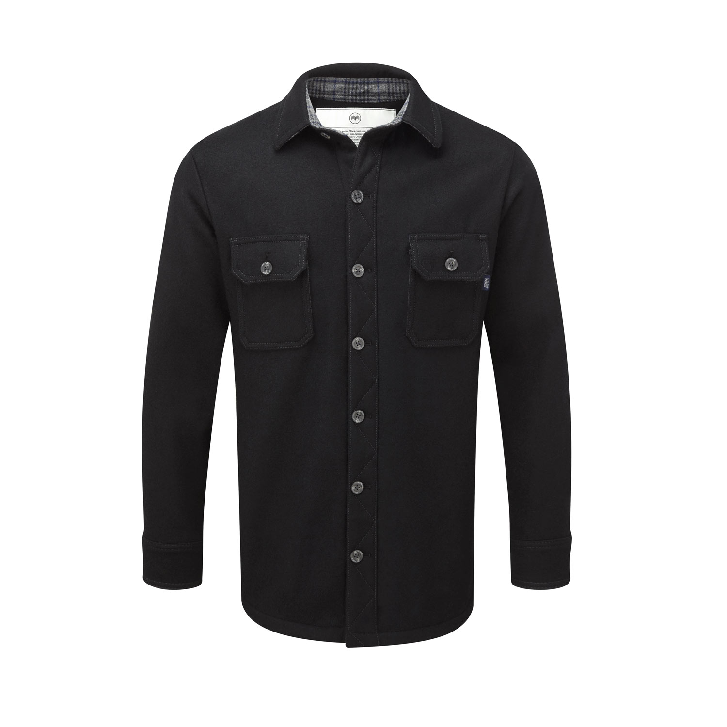 Men’s heavy weight merino shirt in black