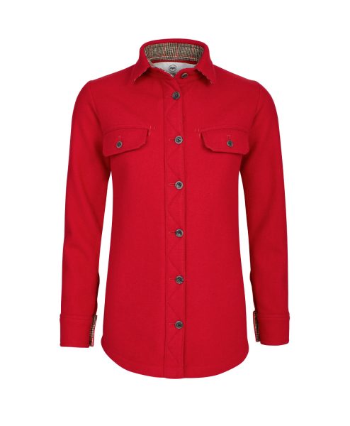McNair women's merino Ridge Shirt in Chilli Red