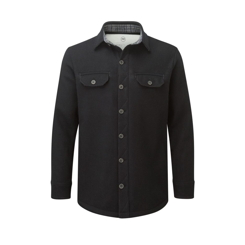 McNair men's mid weight merino Ridge Shirt in black