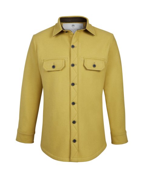 McNair men's merino Ridge Shirt in English Mustard yellow