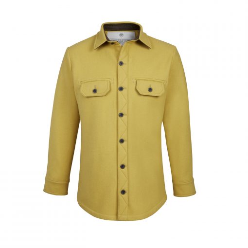 McNair men's merino Ridge Shirt in English Mustard yellow