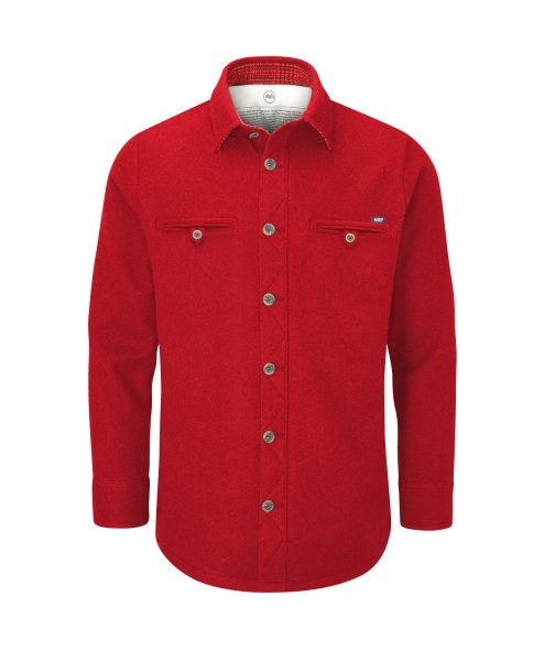 McNair Men's merino Fell Shirt in Chilli red