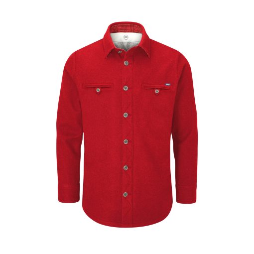 McNair Men's merino Fell Shirt in Chilli red
