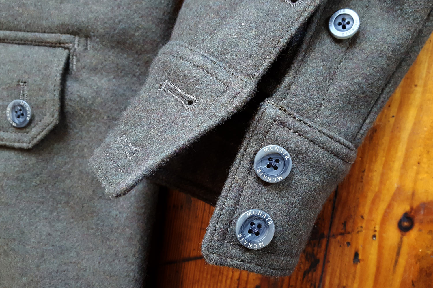 McNair heavyweight merino shirt cuff detail