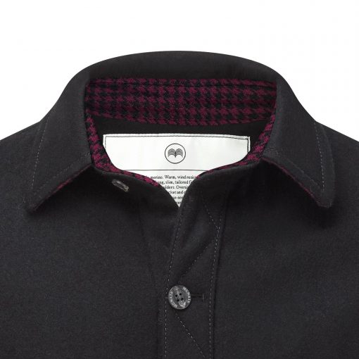McNair merino shirt in Black with Colne Valley trim