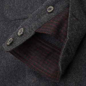 McNair Provenance AG Charcoal Melange merino shirt - cuff detail