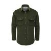 McNair men's corduroy Work Shirt in Forest Green