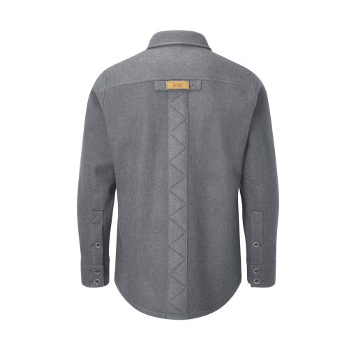 McNair Men's merino Ridge Shirt in Ash grey (Back)