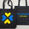 To Ukraine with Love - Tote Bags (Black)