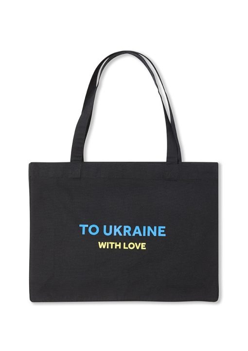 To Ukraine With Love - Large Tote Bag - Black (back)