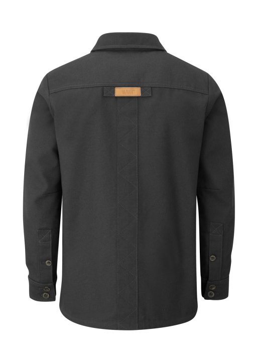 McNair men's PlasmaDry cotton canvas Work Jacket in black (back)