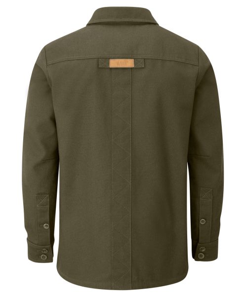 McNair men's PlasmaDry cotton canvas Work Jacket in Bronzed Olive (back)