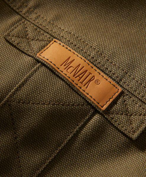 McNair men's PlasmaDry cotton canvas Work Jacket (back label detail)