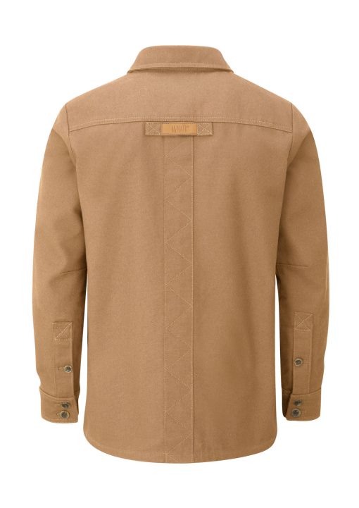 McNair men's PlasmaDry cotton canvas Work Jacket in Sand (back)