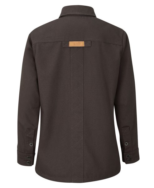 McNair women's PlasmaDry cotton canvas Work Jacket in Brown (back)