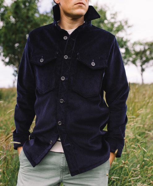 Corduroy Plains Shirt in Deep Navy
