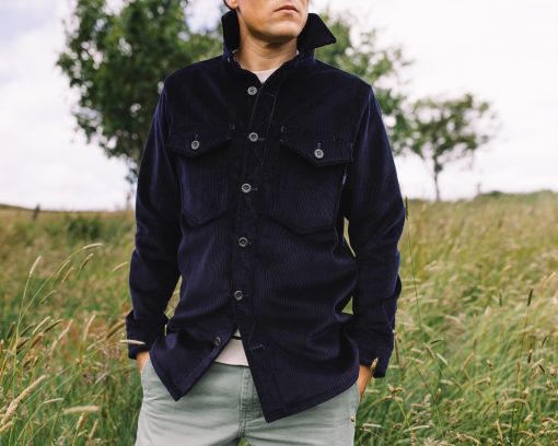 Corduroy Plains Shirt in Deep Navy